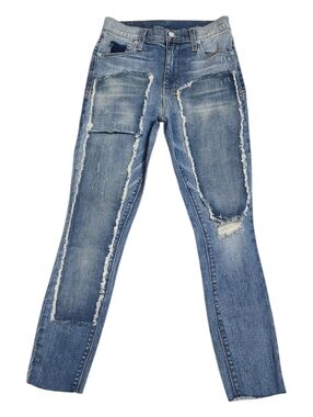 Ksubi Women's Jeans Distressed Patchwork Skinny Light Blue NWOT Royalty Heroism